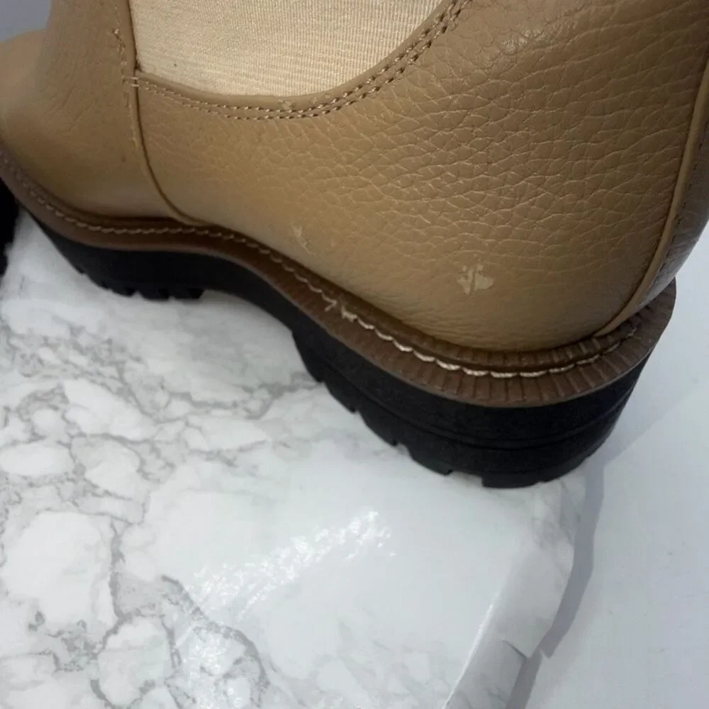 SAM EDELMAN Sesame Leather Laguna Waterproof Chelsea Boots-7.5